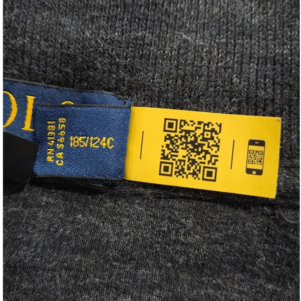 Polo Ralph Lauren 1/4 Zip Pullover Mens 4XB Dark Gray Sweater Long Sleeve Cotton